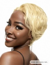 Perruque Naturelle Blond Platine Lace Wig Femme Courte Dentelle Pixie +Cadeau