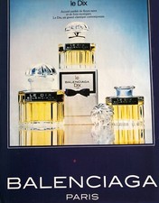Publicité papier Parfum. Perfume ad. BALENCIAGA Le Dix 1982