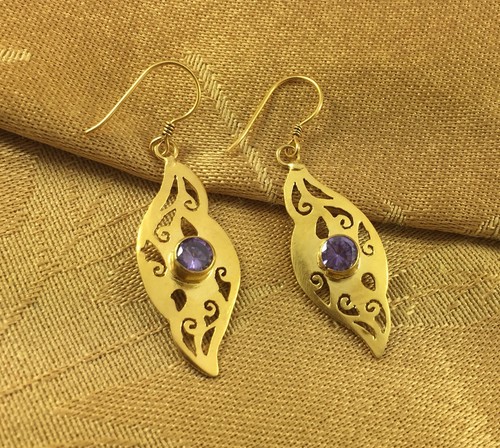 Handmade gold plated earrings - plated,