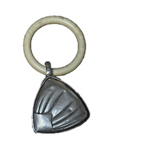 Ancien Hochet de Bébé ART DÉCO en CŒUR en ARGENT repoussé