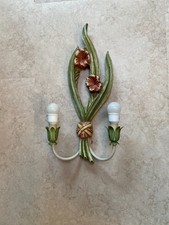 APPLIQUE MURALE BOIS, DÉCORATION FLORALE HT 45 CM - L 20 CM