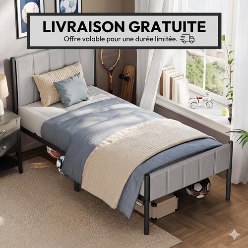 Lit simple 90x190 avec - simple,