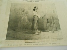 Caricature 19è - Souvenirs de Garnison Coupe à 10 centimes Frisure gratis