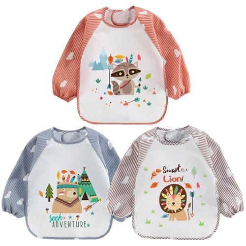3pcs bavoirs manches longues - bavoirs,