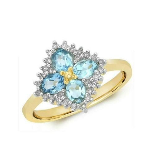 Bague topaze bleue véritable