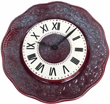 VINTAGE horloge MONTRE en CERAMIQUE mural faience pendule ANCIEN Schatz & Sohne