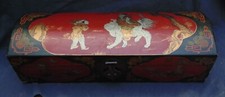 rare ancien magnifique tres grand coffret coffre en bois oriental chine fin 19em