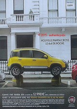 PUBLICITE AUTOMOBILE FIAT PANDA CROSS LE 4x4 DE POCHE DE 2015 FRENCH AD PUB CAR