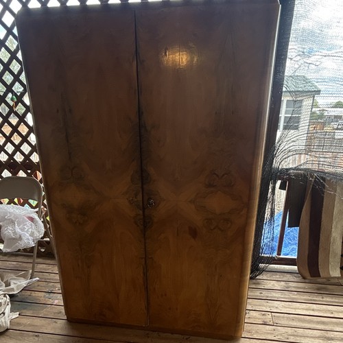 Brown wood armoire wardrobe - brown,