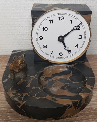 Pendule fumeur marbre - de, chien