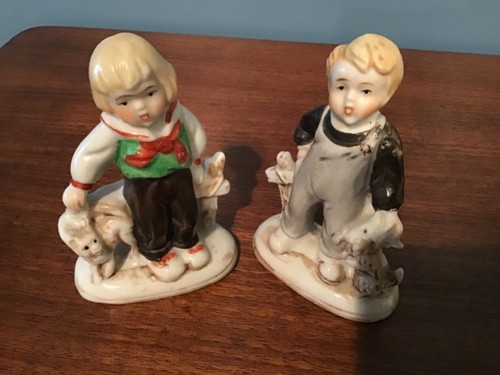 Handpainted porcelain boy with - boy,