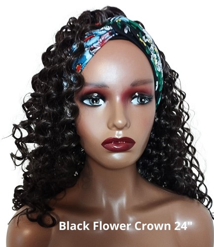 Black flower crown - black,