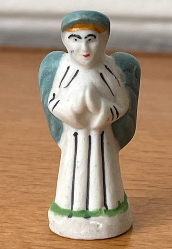 Fève mat ange vert - mat, santon