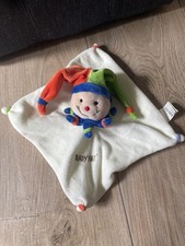 Doudou Peluche Baby Nat Babynat Clown Arlequin Beige Orange Vert