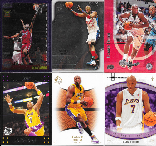 Lamar odom card lot - odom, panini
