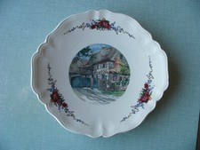 Plat décor Henri Loux OBERNAI Sarreguemines