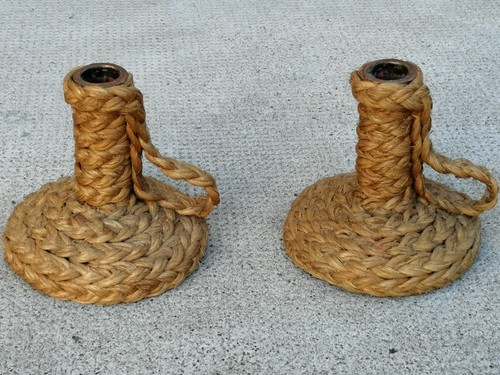 Ancienne paire bougeoirs