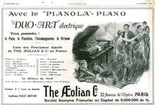 Publicité ancienne Pianola piano  1928 issue de magazine
