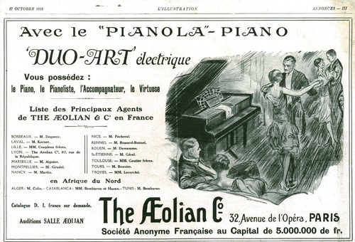 Publicité ancienne pianola - publicité,
