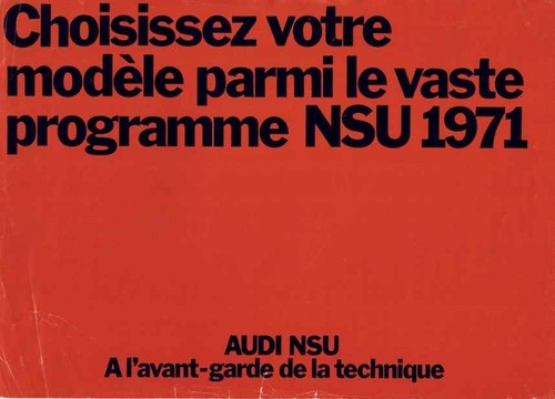 Catalogue brochure nsu - brochure, gamme
