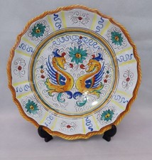 Assiette Murale Faïence L'Antica Di Deruta 115/24 Motifs Dragons