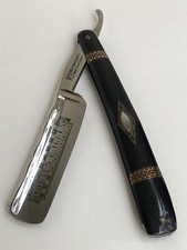 Sublime ancien RASOIR COUPE CHOUX décor sur lame et manche NEUF TTBE
