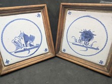 Paire carreaux Delft anciens