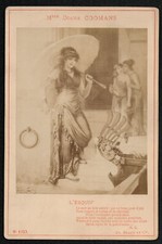 Diana Coomans. L'esquif. Photographe A. Braun. Dédicacée 1886. Cabinet. Belgique