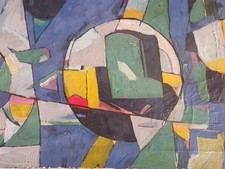 HST signée Piotr Peretynkine Ecole Russe Abstrait Goût Delaunay Noginsk 1992