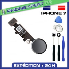BOUTON HOME + NAPPE POUR IPHONE 7 NOIR + KIT OUTILS 