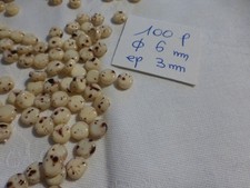 lot 100 PERLES anciennes en verre tchèque vintage 6 mm beige marron