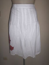 LEGERE LONGUE JUPE DOUBLEE ET EVASEE JBC BLANCHE MOTIF FLEURI NOIR ROUGE T:42