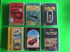Lot de 10 cassettes Vidéo VHS Les Aventures De Tintin encore sous blister