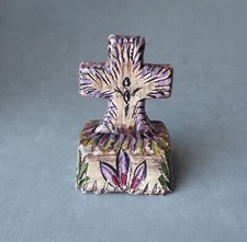 PETITE CROIX en forme de calvaire en FAÏENCE BRETONNE LERAY Rochefort en Terre