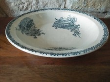 (éclat) PEXONNE FENAL Frères CAMPAGNE GRAND PLAT ROND HAUT FAÏENCE MOUTON VACHE