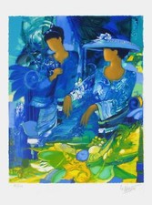 Gérard LE NALBAUT, OMBRAGE BLEU, 1990 lithographie signée