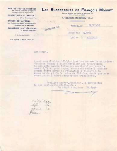 Facture 1937 successeurs - ,