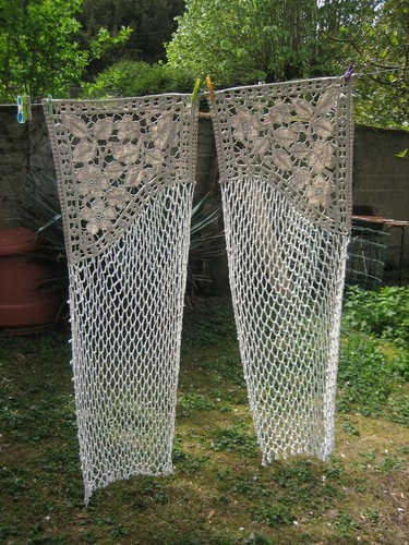 Broderie ancienne paire - ancienne,