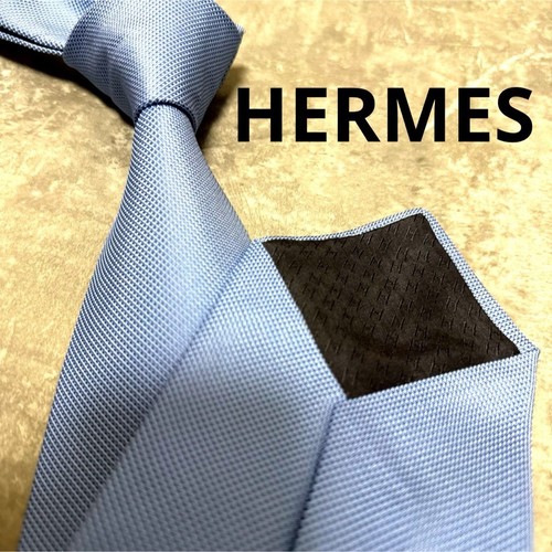 Cravate hermes bleue soie - en,