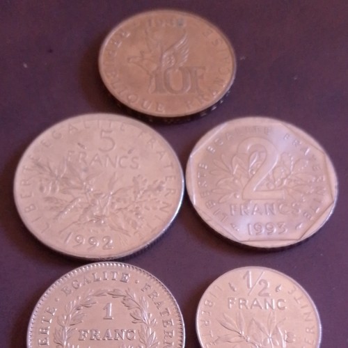 Lot pièces france 1f 2f - 1/2f,