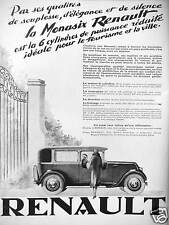 PUBLICITÉ 1928 LA MONASIX RENAULT 6 CYLINDRES VOITURE QUE VOUS VOUDREZ POSSÉDER