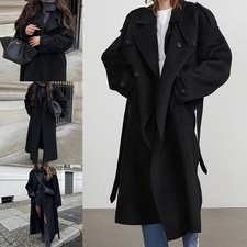 Manteau décontracté élégant pour femme avec revers et ceinture une armoire e