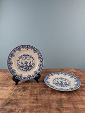 2 assiettes  Bordeaux Jules Vieillard, décor Moustiers