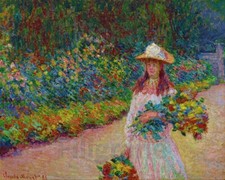 MONET JEUNE FILLE JARDIN