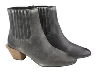Bottes Femme DIESEL D-Texanne EU 39 Gris Noir Cuir Talon Cubain RRP€295