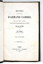 LIVRE ANCIEN CARREL OEUVRES POLITIQUES ET LITTERAIRES 1858