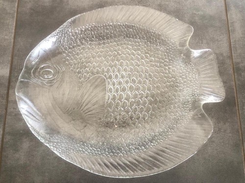 Grand plat verre ancien - grand,