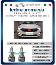 Set LED Fiat Type H7 MK6 Phares Lenticulaire 360° 72W 12V Lumières Canbus 9600