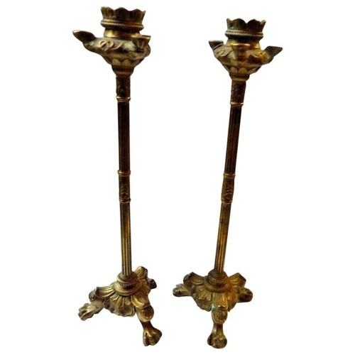 Paire bougeoirs bronze - de,