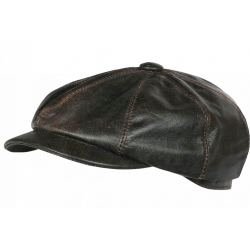 Casquette gavroche cuir - cuir, marron